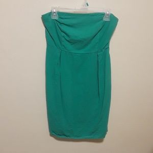 Strapless green summer dress